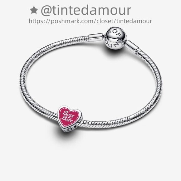 Pandora Engravable Boss Babe Heart Charm|Pendant - Picture 2 of 2